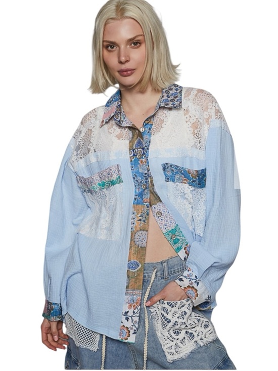 POL Tops - 8800: POL NEW TOP BLUE MULTI (R2F)